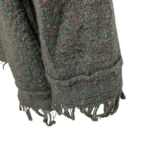 FREE PEOPLE Boho Irresistible Oversized Wool V-Neck Sweater Green XS - Picture 8 of 11